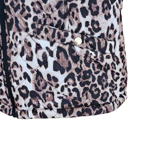 NEW! Princess Cruises Vest Puffer *Reversible* Black Animal Print Women's Small - Picture 8 of 11